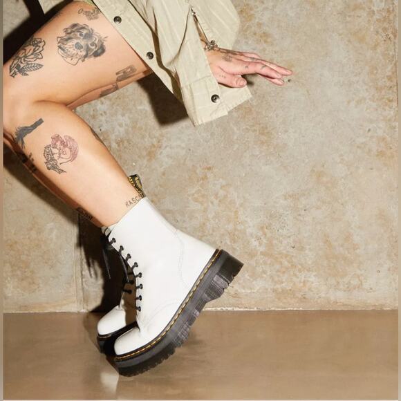 Dr. Martens Shoes - Dr Martens Jadon White Platform Boots W8 / M7